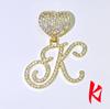 Nuevo aleación hipster 26 letras inglesas diamante colgante de amor diseño original cadena cubana estilo hip hop transfronterizo