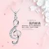Collar con colgante de nota rítmica de amor plateado superventas versión coreana de moda diseño nicho de lujo ligero regalo para novia Tanabata