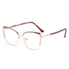 Gafas de Moda Cuadradas de Metal de Dos Tonos Ins No Recetadas Gafas Fotocromáticas Anti-Luz Azul Transfronterizas Europeas y Americanas para Mujer