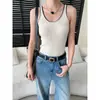 Chaleco de Punto Sikan Otoño Nueva Moda Cuello en U Ajustado con Bordes en Contraste SN9299