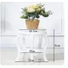 Suporte de Flores Plástico Multi-Camadas Suporte para Vasos de Plantas Verdes Estilo Chinês Antigo Sala de Estar Varanda Interior Suporte de Armazenamento de Chão