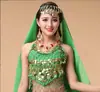 Disfraces de Danza del Vientre para Adultos Escenario Danza Folclórica Danza de Xinjiang Danza India Disfraces de Tops de Sujetador de Chile con Lentejuelas