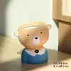 Celebridad de internet escritorio caricatura oso cabeza torcida muñeco transpirable pintado cerámica planta suculenta maceta pequeña interior decoración del hogar