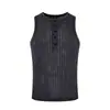 Nuevo Top de Verano 2026 para Mujer con Cuello Henley sin Mangas y Diseño de Botones, Camiseta de Punto Ajustada, Estilo Sencillo
