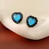 Pendientes de corazón con circonita y aguja de plata, únicos y elegantes, moda nicho, estilo dulce y fresco, lujo ligero, pendientes de alta gama al por mayor