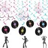 Fiesta Temática de Discos de Música Adornos Colgantes Espirales Serie Colgante de Discos de Rock Decoración Accesorios para la Decoración del Lugar