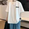 Nova Camiseta de Manga Curta para Homens, Marca Tendência de Verão, Estilo High Street, Peso Pesado, Caimento Solto, Blusa Casual Juvenil de Meia Manga