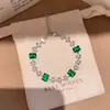Pulseira Geométricas Quadradas de Zircônia Doce de Dopamina Design de Nicho de Luxo Leve Pulseira Versátil Toque de Alto Padrão Joia de Mão Feminina