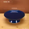 Prato de sobremesa alto em porcelana azul e branca estilo chinês tradicional, prato vintage chinês para chá e lanches, adequado para mesas de chá em casa, para servir frutas secas, lanches e frutas