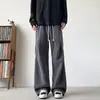 Calça masculina plissada espinha de peixe americana outono marca da moda caimento workwear calça cargo Melaude perna reta casual calça comprida