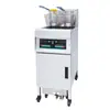 Freidora Eléctrica Comercial Computarizada de un Solo Cilindro Doble Cilindro Vertical con Filtro Automático Equipo para Freír Hamburguesas Pollo Frito Papas