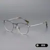 Gafas de doble puente de montura grande de 55 mm para hombre, montura de gafas de titanio puro ultraligera anti-luz azul para miopía, poligonal moderna dtx153