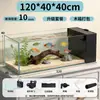 Aquário Estilo Riacho Integrado para Uso Doméstico na Sala de Estar, Aquário de Filtro Lateral de Cristal Ultra Transparente, Tanque Paisagístico Pequeno de Vidro com Filtro Lateral