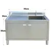 Gabinete de Cocina de Acero Inoxidable 304 Estilo Gabinete Fregadero Lavado de Manos Lavado de Verduras Fregadero de Gabinete Integrado Plataforma de Fregadero de un Solo Tazón