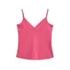 Camisola europea y americana de cuello en V para mujer, prenda exterior de verano 2026, camiseta base de alta elasticidad ajustada, top interior corto a la moda