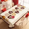 Toalha de mesa de desenho animado, à prova d'água, à prova de óleo, lavável, resistente ao calor, luxo leve, toque de alta qualidade, novo modelo 2025, atmosfera festiva, toalha para mesa de centro