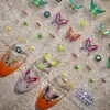 Sky Más Vendido Pegatinas para Uñas Mariposa con Purpurina Ojo de Gato Color Fluido Láser Retro Patrón de Hada Adhesivas para Uñas