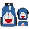 Mochila Doraemon Desenho Animado Anime Estudante do Ensino Fundamental e Médio Mochila Escolar Estampada 4-5-6 Série Pasta Estojo