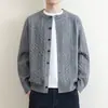 Cárdigan suéter con cuello para hombre, nuevo estilo otoño e invierno, estilo old money, moderno, casual, holgado, chaqueta de punto versátil para hombre