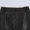 Aliexpress Comercio Exterior Transfronterizo Ropa de Mujer Europea y Americana Otoño e Invierno Nuevo Estilo Falda Elegante y a la Moda con Cremallera de Cuero Sintético