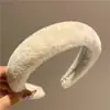 Faixa de Cabelo Macia e Fofa de Pele Sintética de Coelho para Outono e Inverno, com Coroa Alta, Acessório de Cabelo Versátil e Quente de Pelúcia