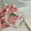 Pulsera de Cristal Rosa Natural, Perlas de Imitación Swarovski, Pulsera de Cristal Fresca y Transparente, Suave y Realza el Cutis, Atrae el Amor, Joyería para Mujer
