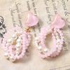 Pendientes de resina con forma de corazón, bonitos aretes con forma de corazón de melocotón curvado con polvo dorado, accesorios para el cabello, fundas para teléfono móvil, venta al por mayor