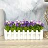 Decoração de flores e plantas para quarto sala de estar corredor vaso pequeno planta verde decoração cerca de madeira conjunto de flores artificiais vaso de flor artificial