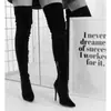 Botas Femininas Transfronteiriças Comércio Exterior Novo Modelo 2026 Novidades Botas de Cano Alto Europeias e Americanas Bico Fino Elástico Salto Alto Camurça Cano Alto Botas Longas para Mulheres