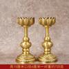 Candelabro de loto de latón macizo Hongda, estatuas de Buda para dragón y fénix, soporte de cera Chengxiang, adornos de regalo de bronce