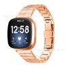 Adequado para Fitbit Versa4 Nova pulseira de relógio inteligente de metal Versa3 Press Line Slim Fit One Ball Steel Band