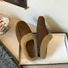 Turbante Retro Pantuflas de Piel Mujer 2026 Otoño Invierno Nuevas de Poner Cómodas Suela Suave Color Oscuro Melamina Medias Pantuflas