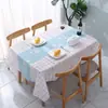 Toalha de mesa PEVA minimalista nórdica, à prova d'água e de óleo, tapete de mesa de jantar lavável e sem necessidade de passar, toalha de mesa retangular para mesa de centro doméstica atacado