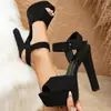Sandalias de Tacón Alto con Plataforma Gruesa y Boca de Pez, Estilo Transfronterizo Europeo, Americano, Japonés y Coreano, Zapatos de Mujer Talla Grande