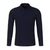 Camisa POLO versátil de manga larga para primavera y otoño, color liso, cuello camisero, ropa de trabajo formal, unisex, adecuada para uniformes de grupo, con estampado y bordado
