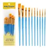 10 Pincéis de Pintura a Óleo com Cerdas de Nylon e Cabos de Plástico, Pincéis para Desenho de Linhas, Pincéis para Tinta Acrílica, Canetas de Pintura, Arte de Grafite Atacado, Transfronteiriço
