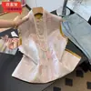 Colete Reversível de Seda com Garantia de Qualidade Estilo Chinês Novo Primavera e Outono Jacquard de Cetim Resistente Renda Bordada Barra Curva