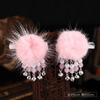 Acessórios Antigos para Cabelo Wi Clip Hanfu Grampo de Cabelo Adorno de Cabeça Grampo de Cabelo Antigo de Pelúcia Acessórios de Cabelo Presilha Lateral Acessórios de Cabelo Grampo de Cabelo com Borla Lateral