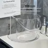 Balde de Água Transparente Portátil de Grande Capacidade para Acampamento ao Ar Livre, Balde de Água Transparente de Acrílico para Dormitórios Estudantis, Balde Redondo para Lavanderia e Banho