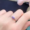 2025 Nova Prata Esterlina 4*6mm Tanzanita Natural Simples e Versátil Elegante Anel de Noivado Venda Direta da Fábrica de Anéis