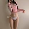 Crepúsculo Shiman*10A Ropa Interior Antibacteriana Sexy de Seda Helada para Niñas de Cintura Baja Anillo de Pierna sin Costuras Puro Deseo Calzoncillos Verano