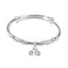 Pulsera Calcomanía de Plata Pura 999 Esterlina Floral Loto Semilla de Loto Lucky Estilo Joven Regalo del Día de San Valentín Chino para Novia
