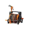 Novo Modelo de Suporte Automático para Armazenamento de Mangueira com Pistola de Água de Dupla Função, Ferramenta de Irrigação, Tipo Roda Guia de Carretel de Mangueira, Carretel de Mangueira de Água para Lavagem de Carros