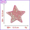 Lentejuelas de Punto Estrella Toalla Tela Bordada Pegatinas Forma de Corazón Letra Parche para Ropa Accesorios de Ropa Pegatinas DIY