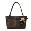 Bolsa Tote Retrô de Nicho para Mulheres 2025 Outono e Inverno Novo Estilo Moda Feminina Couro Encerado Pequena Quadrada de Ombro Único Bolsa de Axila