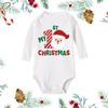 Ropa navideña de otoño e invierno para recién nacido, mameluco de manga larga con caricatura de ciervo navideño, funda para bebé