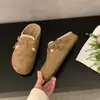 Zapatos para mujer estilo Birkenstock de suela blanda súper populares, nueva colección de otoño, sin cordones, puntera cerrada, diseño de media zapatilla, adecuados para usar al aire libre, cómodos para mujeres embarazadas