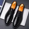 Zapatos Casuales de Cuero para Hombre de Talla Grande Transfronterizos Negro con Cordones Zapatos de Cuero Formales de Negocio Zapatos de Boda para Novio Hombre One-Piece Envío Directo