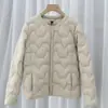 Nueva Chaqueta de Plumón Otoño e Invierno para Mujer Corta Delgada Cuello Redondo Estilo Coreano talla extra Ajustada Forro de Plumón de Pato Blanco Chaqueta Cálida de Moda