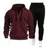 Traje Deportivo con Sudadera con Cremallera para Hombre Primavera y Otoño Transfronterizo 2025 Conjunto de Dos Piezas Sudadera y Pantalones Deportivos